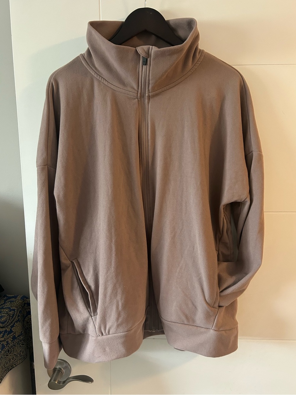 Mondetta Women's Zip-Up Fleece Jacket in Taupe
